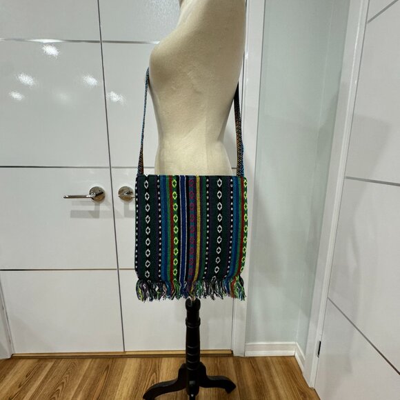 Embroidered Fringe Boho Crossbody Bag New - Picture 3 of 12